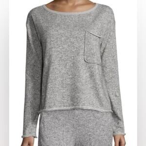 ATM Crewneck Sweatshirt Oversized Relaxed Raw Hem Gray Anthony Thomas Melillo M